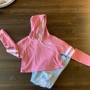 Pink pullover hoodie